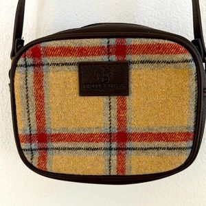 NWT Brown and plaid yellow British Bag Company shoulder bag